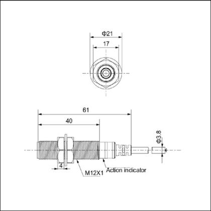Imagem de Sensor M12 2MM 24V Faceado PNP NA c/Cabo - UP Electronic