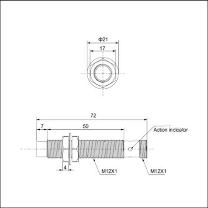Imagem de Sensor M12 4MM 24V Não Faceado PNP NA c/ Plug- UP Electronic