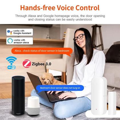 Imagem de Sensor magnético de porta/janela Tuya Smart WiFi para segurança