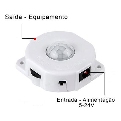 Imagem de Sensor Movimento Infravermelho Interruptor De Luz 5-24v 5a