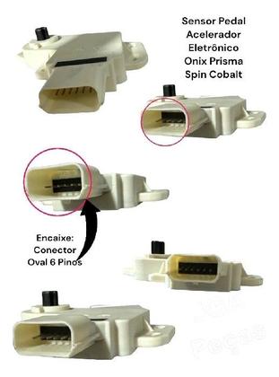 Sensor pedal acelerador eletronico onix, spin, cruze, prisma