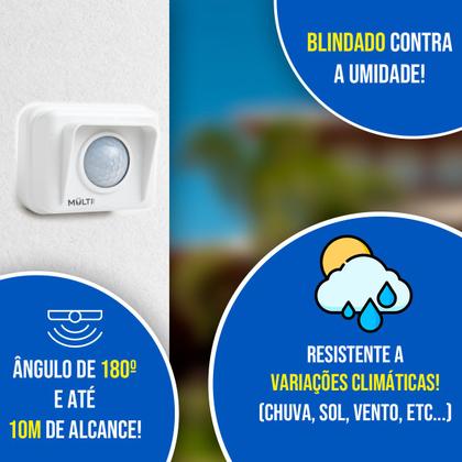 Imagem de Sensor Presença Iluminação Externo Bivolt Multicraft MPL18 Prova D' Água