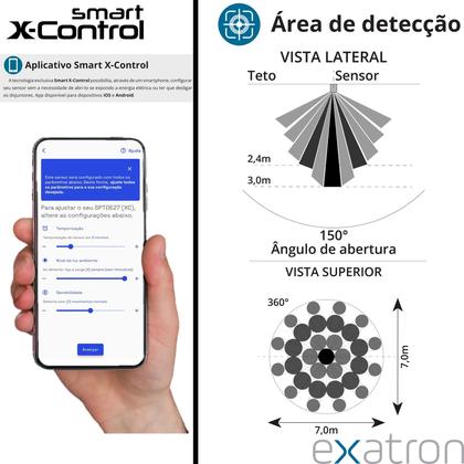 Imagem de Sensor Presença Slim Teto Smart X-Control 360 App Celular