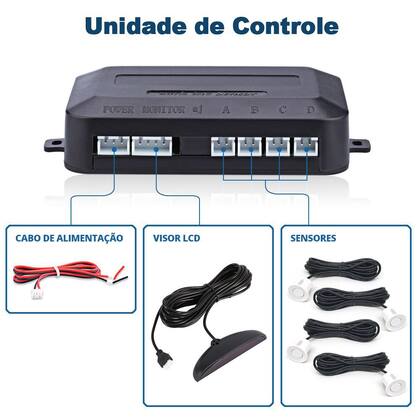 Imagem de Sensor Ré Automotivo Carro Estacionamento Display Sonoro Branco Chevrolet Astra 2007 2008 2009 2010 2011