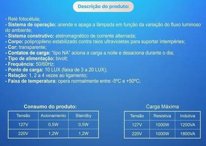 Imagem de Sensor Relé Kit C/ 3 Fotocelula Bivolt Qr51