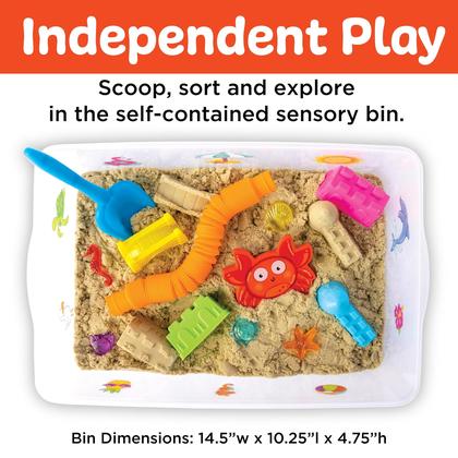 Imagem de Sensory Bin Creativity para crianças na praia com brinquedos para mais de 3 a 4 anos