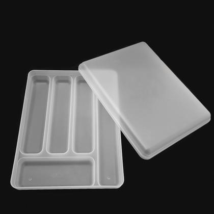 Imagem de Separador Porta Talheres com Tampa Organizador de Gaveta Multiuso Logic