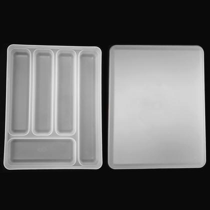 Imagem de Separador Porta Talheres com Tampa Organizador de Gaveta Multiuso Logic