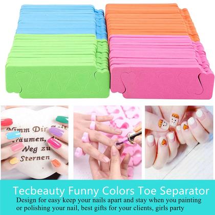 Imagem de Separadores de dedos Tecbeauty 120 unidades para esponja de pedicure