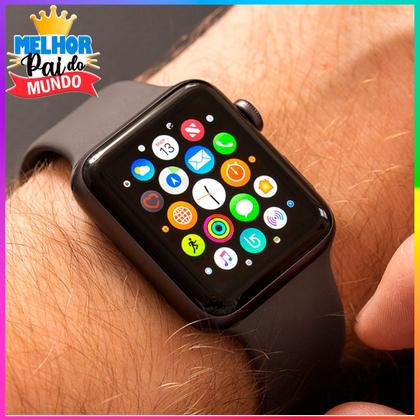 Imagem de Serie 9 Preto Smart Watch Presente para Paizão Com Bluetooth Para Chamadas Envio Já