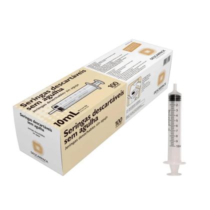 Imagem de Seringa 10mL Luer Slip Sem Agulha CX c/ 100un. Descarpack