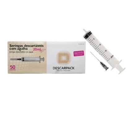Imagem de Seringa 20ml com agulha 25 x0,7 slip descarpack  cx com 50 unidades