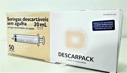 Imagem de Seringa 20ml sem agulha slip kit 150 un - descarpack