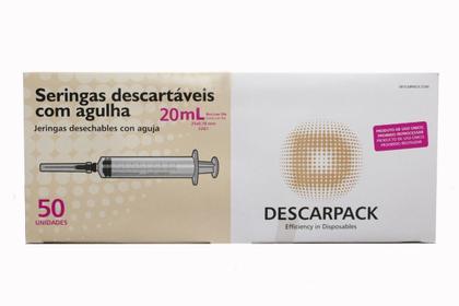 Imagem de Seringa 20ml slip com agulha 25x0,7 slip kit 200un-descarpack