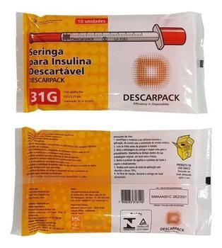 Imagem de Seringa  31g 1 ml agulha fixa 8x0,3 descarpack 100 unidades 100ui