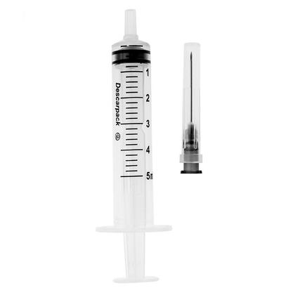 Imagem de Seringa 5 ml com Agulha 25x7 Bico Slip - Caixa 100 Unidades