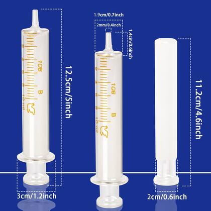 Imagem de Seringa de vidro Jiaxix, pacote com 10 ml, 10 ml, com tampas