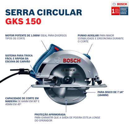 Imagem de Serra circular 7.1/4 pol 1500w 220v bosch