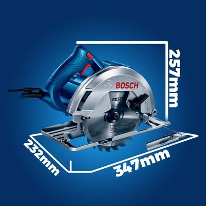 Imagem de Serra Circular Bosch GKS 150 7.1 / 4pol 1500W C/ 1 Disco de 184mm 6000rpm Madeira MDF Compensado Reforma Construção Carpinteiros Marceneiros