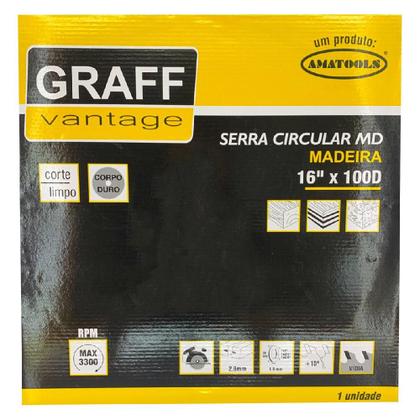Imagem de Serra Circular C/ Pastilha de Metal Duro P/ Madeira 16x100D (579,0028) - Graff Vantage 