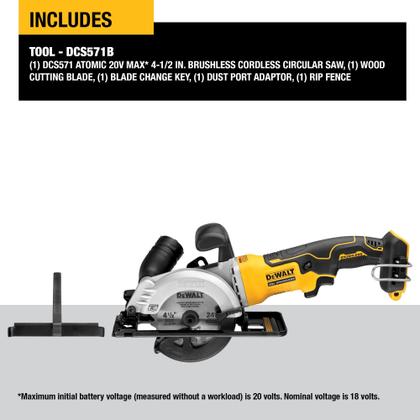 Imagem de Serra Circular Dewalt Atomic 20V Max* (4-1/2") - DCS571B