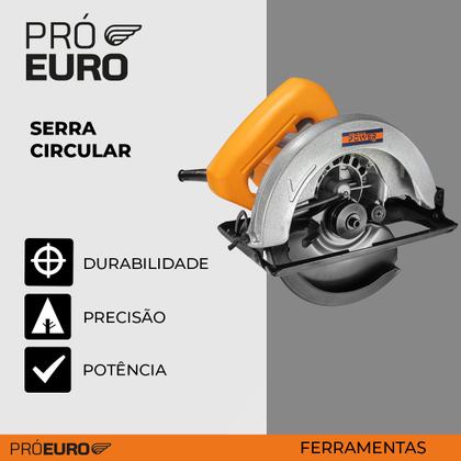 Imagem de Serra Circular Elétrica Profissional Power 1000W 185 mm 7/1.4 Pol 4500RPM 127V Pró Euro
