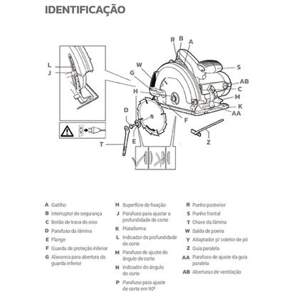 Imagem de Serra Circular Industrial Torkz TRE0006 com acessórios, 1400 Watts - 220 Volts