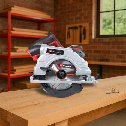 Imagem de Serra Circular Manual Profissional Einhell Sem Fio Portátil a Bateria 18v Madeira Mdf Guia Laser
