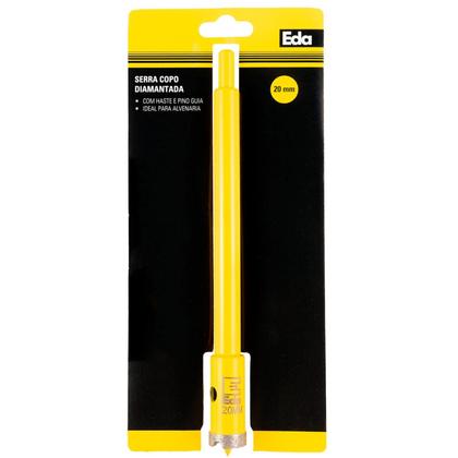 Imagem de Serra Copo Diamantada 20Mm Com Haste Pino Guia Profissional