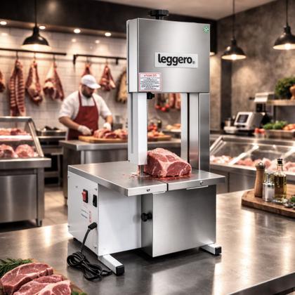 Imagem de Serra Fita de Bancada Açougue Carne Osso 1,46 Semi Inox Leggero
