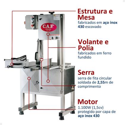 Imagem de Serra Fita para Ossos SFO 2.55 Inox C.A.F. Monofásico