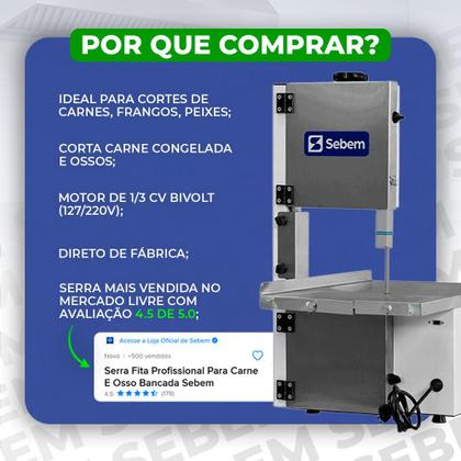 Imagem de Serra Fita Profissional Para Carne E Osso Bancada Sebem