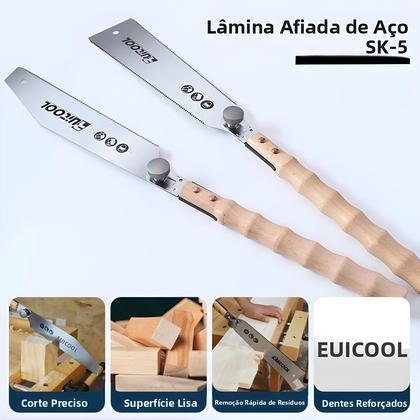 Imagem de Serra Manual Japonesa Com Dentes De 3 Lados Em Aço SK5, Cabo Antiderrapante, Lâmina Substituível,