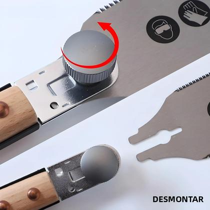 Imagem de Serra Manual Japonesa Com Dentes De 3 Lados Em Aço SK5, Cabo Antiderrapante, Lâmina Substituível,