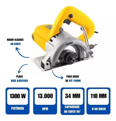 Imagem de Serra Mármore SMV1300 C/ Disco 127V Vonder