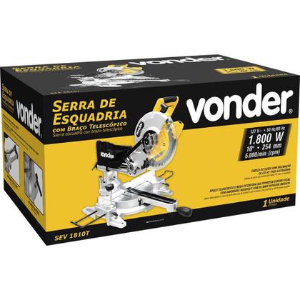 Imagem de Serra meia esquadria 10" 1800 watts com braço telescópico - SEV1810T - Vonder