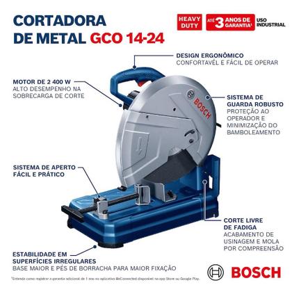 Imagem de Serra policorte Bosch GCO 14-24 2400W 220V, com 5 Discos