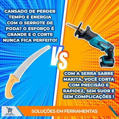 Imagem de Serra Sabre à Bateria Makita DJR185Z 18V 50mm Sem Bateria Encaixe Parafuso Alumínio Inox Madeira Metal Pedreiros Construção Civil Marcenaria Original