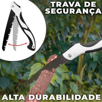 Imagem de Serra Serrote Dobrável Profissional Lâmina 250mm Aço Carbono Poda Galhos Madeira Bambu