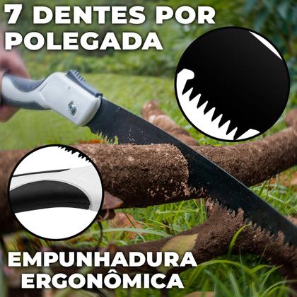 Imagem de Serra Serrote Dobrável Profissional Lâmina 250mm Aço Carbono Poda Galhos Madeira Bambu