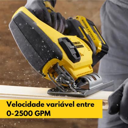 Imagem de Serra Tico-Tico Stanley 20V SCJ600B-B3 V20 c/ Troca Rápida e Sapata Aço