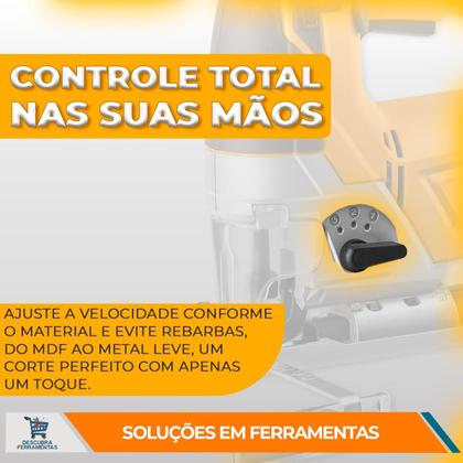 Imagem de Serra TicoTico INGCO 570W Com Velocidade Variável Até 3000RPM Base Ajustável e Corte Inclinado Em Madeira e Metal Com Precisão De Uso Profissional