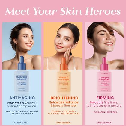 Imagem de Sérum facial Glow Elixir Colágeno e Peptídeos 50mL Antienvelhecimento