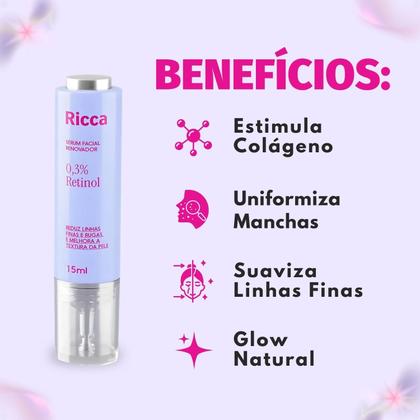 Imagem de Sérum Facial Renovador Ricca 0,3% Retinol 15ml