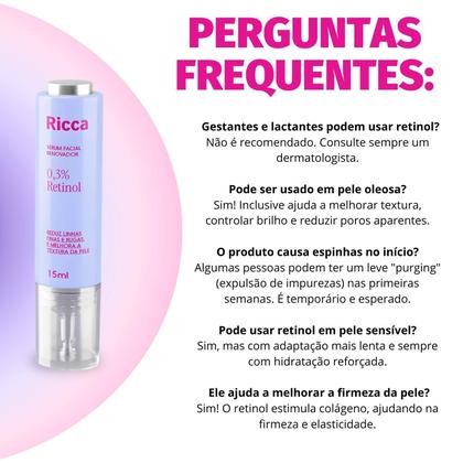 Imagem de Sérum Facial Renovador Ricca 0,3% Retinol 15ml