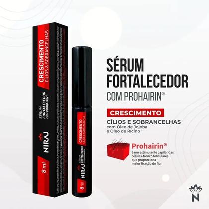 Imagem de Sérum para Crescimento de Cílios e Sobrancelhas Niraj 8ml - Fortalecedor com Prohairin
