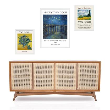 Imagem de Set 3 Quadros Artes Van Gogh