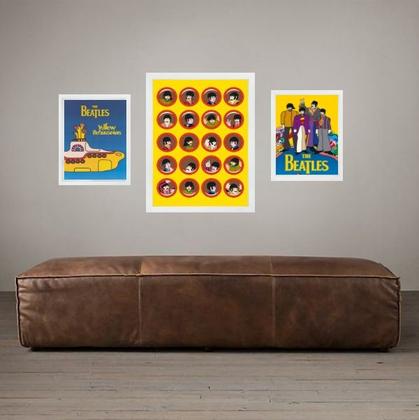 Imagem de Set 3 Quadros Beatles - Yellow Submarine - com vidro