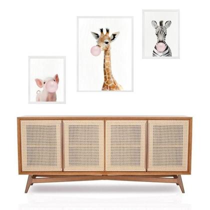 Imagem de Set 3 Quadros Bichinhos Bubble Gum