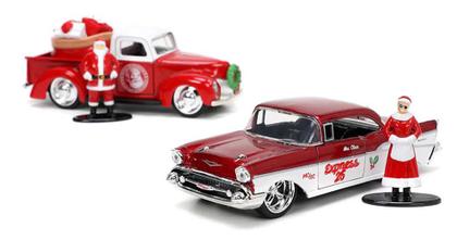 Imagem de Set com 2 Miniaturas Belair e Pickup Com Figuras Natal Jada 1/32